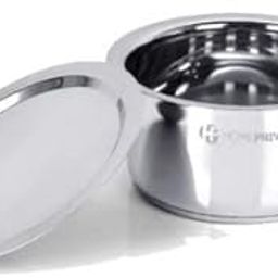 Stainless Steel Capsule Bottom Heavy Induction Patila with LID for Home| 1.45 L | & | Elfin Premium Stainless Steel Dinner Set with Mandala Laser Design- 24 PCS-image-0