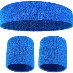 SECRET DESIRE Creations 4xSweatband Stretchy Portable Headband Wristband for Exercise Fitness Training Blue-picture-14