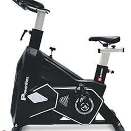PowerMax Fitness BS-3600C Commercial Spin Exercise Bike, 24 Kg fly wheel, Max user 180kg, Belt drive, Manual braking, 2pc Crank, Adjustable pedal and seat, Leather Cushion seat, Stride Length 400mm-21