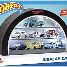 Paladone Hot Wheels Display Case Light - Officially Licensed Mattel Merchandise, Light Up Case Holds 8 Cars, Wheel Shaped Wall Moutable or Freestanding, Gift for Collectors-3