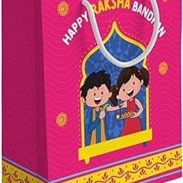 Festiko® Happy Raksha Bandhan Gift Bag For Brother/Sister - Design 2, Rakhi Goodie Bag For Siblings, Raksha Bandhan Decoration (1 PC)-image-5