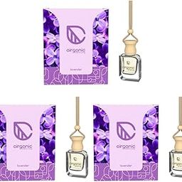AIRGANIC Aroma Swing Combo Offer: Lavender |Pack 3| Aroma with Essential Oils in Glass Bottle with Wooden Diffuser Lid| Car Hanging Accessories| Car Accessories Interior-7
