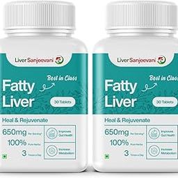 Liver Sanjeevani Fatty Liver ayurvedic Supplement -650mg herbs extract per servings liver care, Anti-inflammatory, Gut Health, Body Detox (Pack of 2)-26