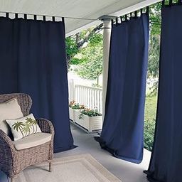 MetDeals - Waterproof & Sun Blockage Tab Top Design Windproof Blackout Outdoor Curtains (Navy Blue, 4.5 X 11 Feet, Polyester), Pack of 2-image-70