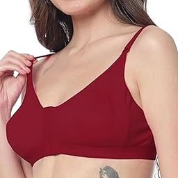 Aurum MART Women's Cotton Non-Padded Front Hook Bra, Regular Fit. (in, Numeric, 40, 43, C, 40, Regular, Maroon)-image-83