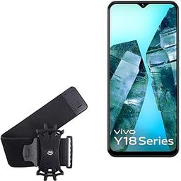 BoxWave Holster Compatible with vivo Y18 (India) - ActiveStretch Sport Armband, Adjustable Armband for Workout and Running - Jet Black-image-46