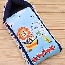 Littlesmile0-9 Months New Born Baby Unisex Cotton Carry Bag/Sleeping Bag, 3 in 1 Baby Bed, Carry Nest for Infant (Fishing)-image-30