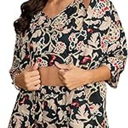 Cotton Woman Beige 3Pcs Coord Set With Shorts, Floral-image-19