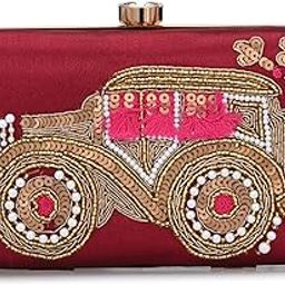 Embroidered Car Women's Clutch-image-58