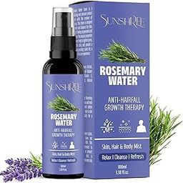 SUNSHREE Rosemary Water for Hair Growth, Hair Fall Control |100% Pure & Natural | ANTI-HAIRFALL GROWTH THERAPY | Skin, Body & Hair Mist-100mL (Pack of 1)-15