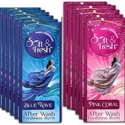 Soft & Fresh Blue Wave (Pack of 30pcs) & Pink Coral (Pack of 30pcs) fabric conditioner softener 20ml sachet increasing freshness-picture-8