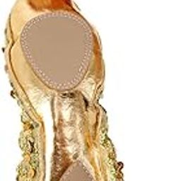 HEAVENGLOW Belly Dance Shoes Soft Soles Dance Performance Shoes with Sequins M Golden-image-13