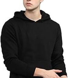 Loopknit Hooded Neck Men's Sweatshirt with Side Pockets (Color Black)-picture-8