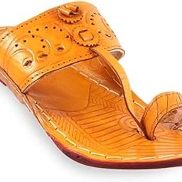 Men's Ethnic Footwear/Kolhapuri Chappal/LeatherFlat/Stylish & Comfortable-yellow-image-41