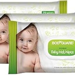 Bodyguard Aloe Vera Based Natural Wet Wipes For Babies With Goodness Of Vitamin E | For Moisturizing Skin | Antibacterial Baby Wipes | Combo of 3 x 72 Pieces (216)-picture-8