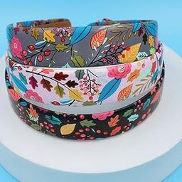 3 Pcs Leaf Flower Printed Design Headband For Girls And Women Hair Accessories-image-55