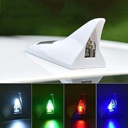 Citaaz Auto Security Car Solar Power Energy LED Warning Tail Light Shark Fin Antenna UK Car Security Car Solar Power Energy LED Warning Tail Light Shark Fin Antenna (White)-18