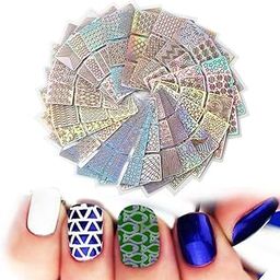 MAPPERZ Nail Art Stickers/144 Pcs Nail Art Stickers Sheets/Waterproof Decoration Nail Art Manicure Self Adhesive 3D Stickers for Women and Girls Use Home, Salon - Multicolor-12
