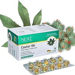 NEAT Castor Oil Soft Gel Capsule Blister 1000mg Per 2 Capsules | Cold Pressed Castor Oil Capsules Helps Natural Laxative & Immunity Booster | Vegetarian 50 Capsules-image-50