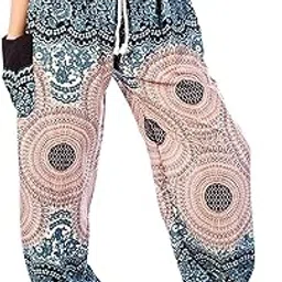 whitewhale Women's Harem Hippie Boho Yoga Palazzo Casual Pants-picture-42