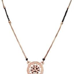 Rose Gold-Plated Heart Mangalsutra with Double Heart CZ Pendant | Stylish Black Beads Chain for Women-image-79