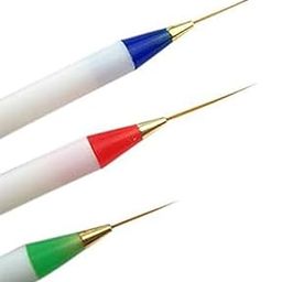 Indie Nails Nail Art Liner Brushes, 3Pcs Painting Nail Art Brush Set Nail Dotting Drawing Tool for Long Lines, Thin Details, Fine Drawing Sizes-47