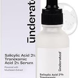 Underated Salicylic Acid 2% + Tranexamic Acid 2% Serum | Anti-Acne & Brightening | Powered with Mushroom Extract | Reduces Acne Marks, Melasma, & Discoloration | For All Skin Types | 30g-21
