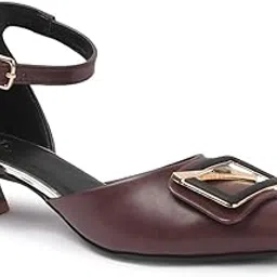 carlton london Women's Pointed Toe Ankle Strap Heel with Decorative Buckle-picture-12