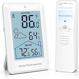 ORIA Indoor Outdoor Thermometer Hygrometer, Wireless Temperature Humidity Monitor, Battery Powered Home Weather Station with Weather Forecast, Max/Min Value, 328ft Range Remote Sensor-image-77