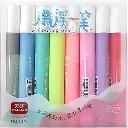 KVA Water Based Ink Floating Bold Point Pens Doodle Erasable Pen Playing Educational Toy Magical Painting Marker The Drawing Kit Set Toys Gifts Pack Of 1(8 Color Pen)-image-61