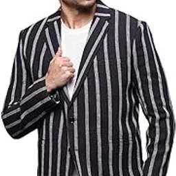 showoffff SHOWOFF Men's Navy Blue Slim Fit Single-Breasted Blazer SOBLZ-091-5_NavyBlue-picture-31