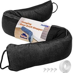 Holikme Weighted Door Draft Stopper 32 inch, Heavy Duty Under Door Draft Blocker Bottom Door Seal Noise and Air, Door Guard Saving Energy, Black-image-10