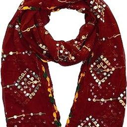 youthquake Plastic Mirror Work Multi Colored Embroidered Chiffon Navratri Dupatta for Womens & Girls-picture-14