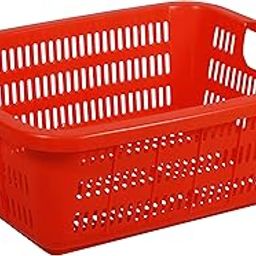 Samruddhi Plastic Crate (37.3 cm x 27.4 cm x 13.4 cm, Orange)-19