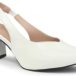 GlazeCharm Glossy Pointed-Toe Slingbacks with Stylish Block Heels-image-51