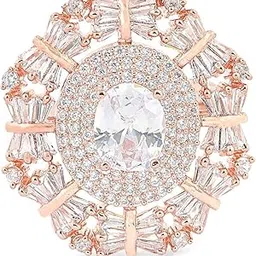 zaveri pearls Rose Gold Dazzling Cubic Zirconia Party Bling Statement Brass Adjustable Finger Ring For Women-ZPFK16107-picture-27
