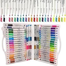 PLUSPOINT 48 Colors Acrylic Marker for Rock Painting, Fine Tip Paint Markers, Art Supplies, Fabric Paint, Fabric Markers, Paint Pen, Art Markers, Waterproof Paint DIY Crafts Making-image-17