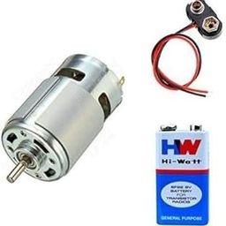 Stookin 12V DC Motor Multipurpose Brushed Motor with 1 Piece 9X HW Battery 6F22 9V Long Life Carbon Zinc Battery and 1Piece Educational Electronic Hobby Kit-29