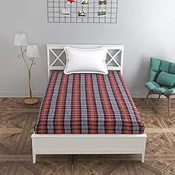 NISHOMES Cotton Mattress Cover Bedcover and Protector with Zip/Chain Closure, Stylish Lightweight Bed Cover Fitted Style Mattress Protector Size (72X36x5inch)(6x3ft) Single Pc-image-60