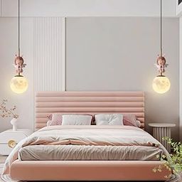 CORAL TREE Resin Angel Pendant Children's Room Light Gold Nordic Mini Long Hanging Ceiling Lamp 5.9 Inch Adjustable Girls' Bedside Pendant Light--image-21