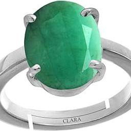 Emerald Panna 9.3cts or 10.25ratti Stone Silver Adjustable Ring for Women-picture-34
