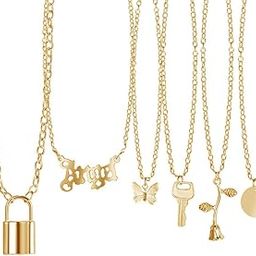 6 Pcs Combo Latest Stylish Western Necklace Set for Women Pendant Necklace Gifts for Girls-image-46