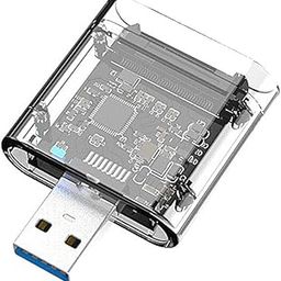 USB3.0 Gen1 SATA Solid State Drive Case SSD Enclosure M.2 NGFF Portable Hard Disk Case Support SATA B-Key M.2 SSD Blue-3