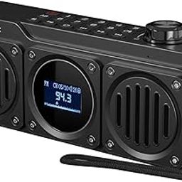 Cubetek Grenade 2.0 Portable Hi-Bass FM Radio with 14 Watts Stereo Sound, Bluetooth, Tf Card/USB Speaker – LCD Display with Song Name, Folder Selection, Type C Charging and More-18