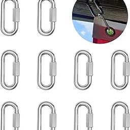 (Made in USA) Stainless Steel Chain Quick Links Locking Carabiners, Chain Hooks Heavy Duty Chain Durable, Anti-Rust, Carabiner for Big Chain, Hammock Hanging, Camping 6-10-15 Pack (3-1/2'', 20)-image-11