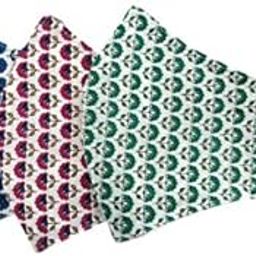Shaila's Couture Organic Anti Pollution Cotton Face Masks - Hand Block Jaipur Print,Reusable, For Women, With Ear Mount Elastic Loops (PACK OF 3)-picture-14