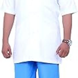 Professional Lab Coat for Men and Women | Wrinkle Resistant Poly Cotton Unisex Half Sleeves, 3 Pockets, Classic Fit | Doctor Laboratory Coat | White (Small)-image-47