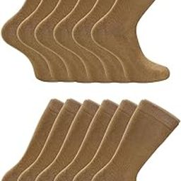 Men's and Boy's Premium Full Length Socks, Mid Calf Length Socks, Formal Socks, Office Socks (Pack of 12 Pairs, Khaki)-image-31