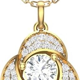 18K Gold Plated Sterling Silver Aara Pendant with AAA American Diamonds for Women and Girls-image-64