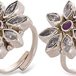 925 CZ Silver Toe Rings (Leg Finger Rings) In Pure 92.5 Sterling Silver For Women | Toe Rings for Women and Girls | Chandi Bichiya-image-52